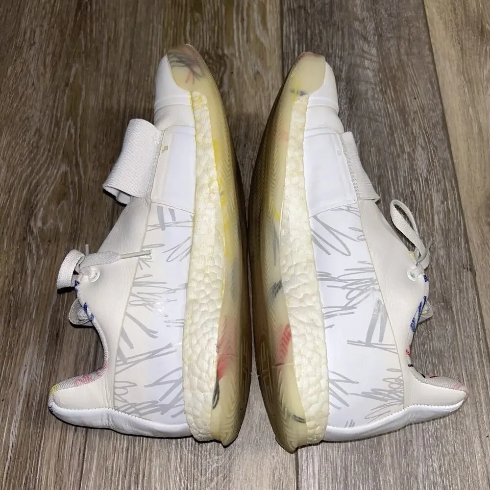 Adidas Harden Vol 3 Doodle Cloud White G54022 Boost Mens Size 8 Basketball Shoes
